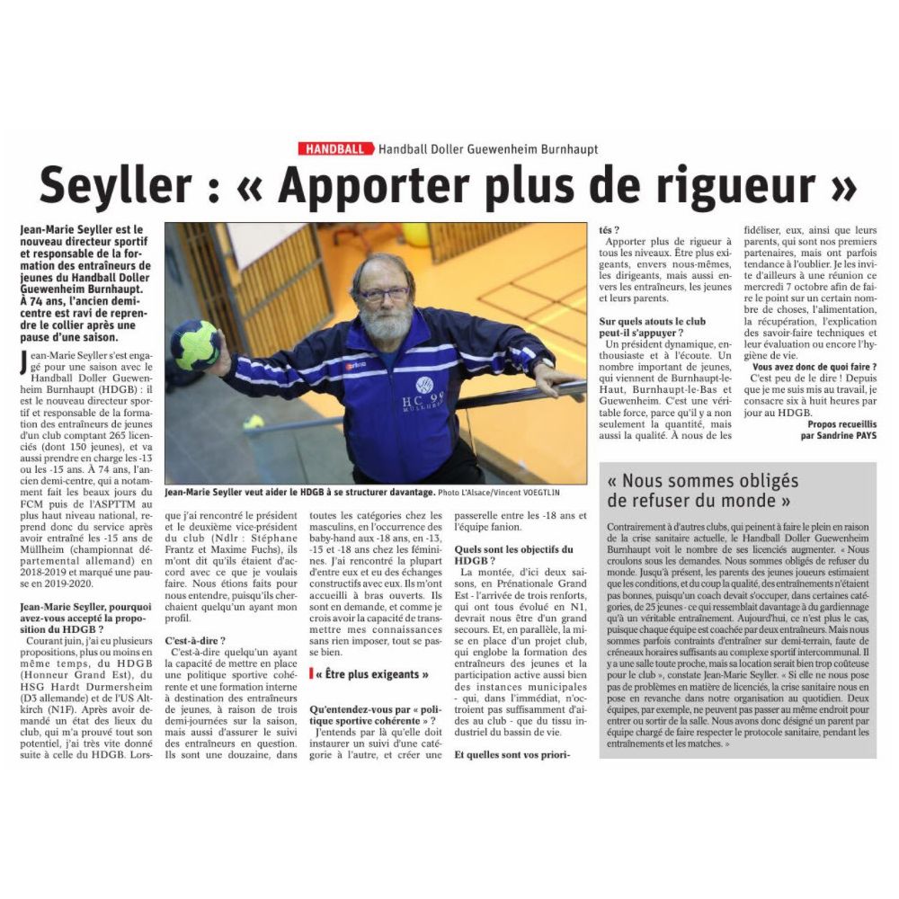 Seyller : "Apporter plus de rigueur"